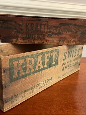 Kraft Vintage Wood Cheese Crate - Swiss American